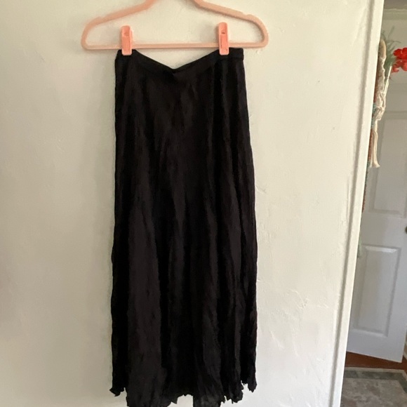 Boutique Europa 100% Silk Crinkled Maxi Skirt Medium - Picture 3 of 7